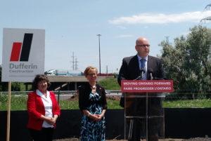 Minister of Transportation Steven Del Duca announcing expanding Highway 401