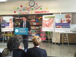 Hon. Eric Hoskins – Minister of Health and Long-Term Care making the Immunization_Announcement
